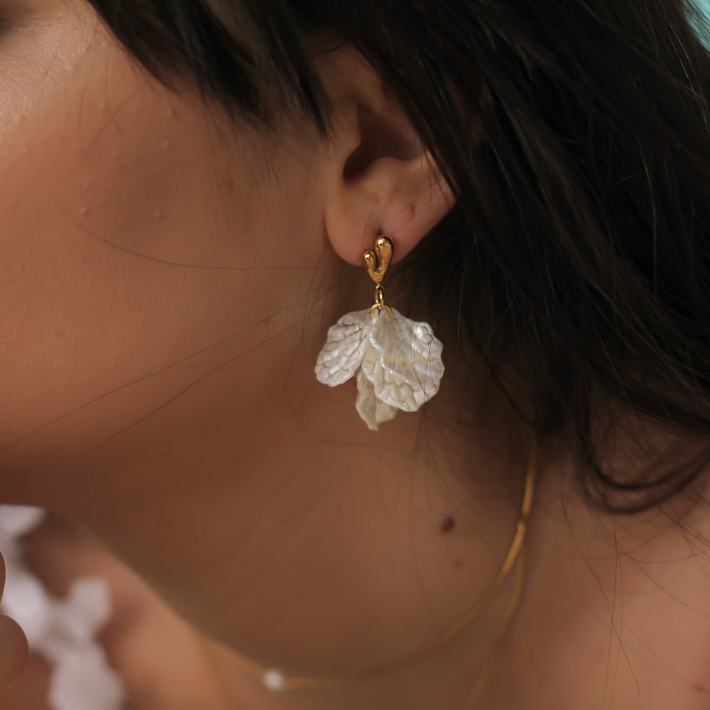 White Flower Earrings