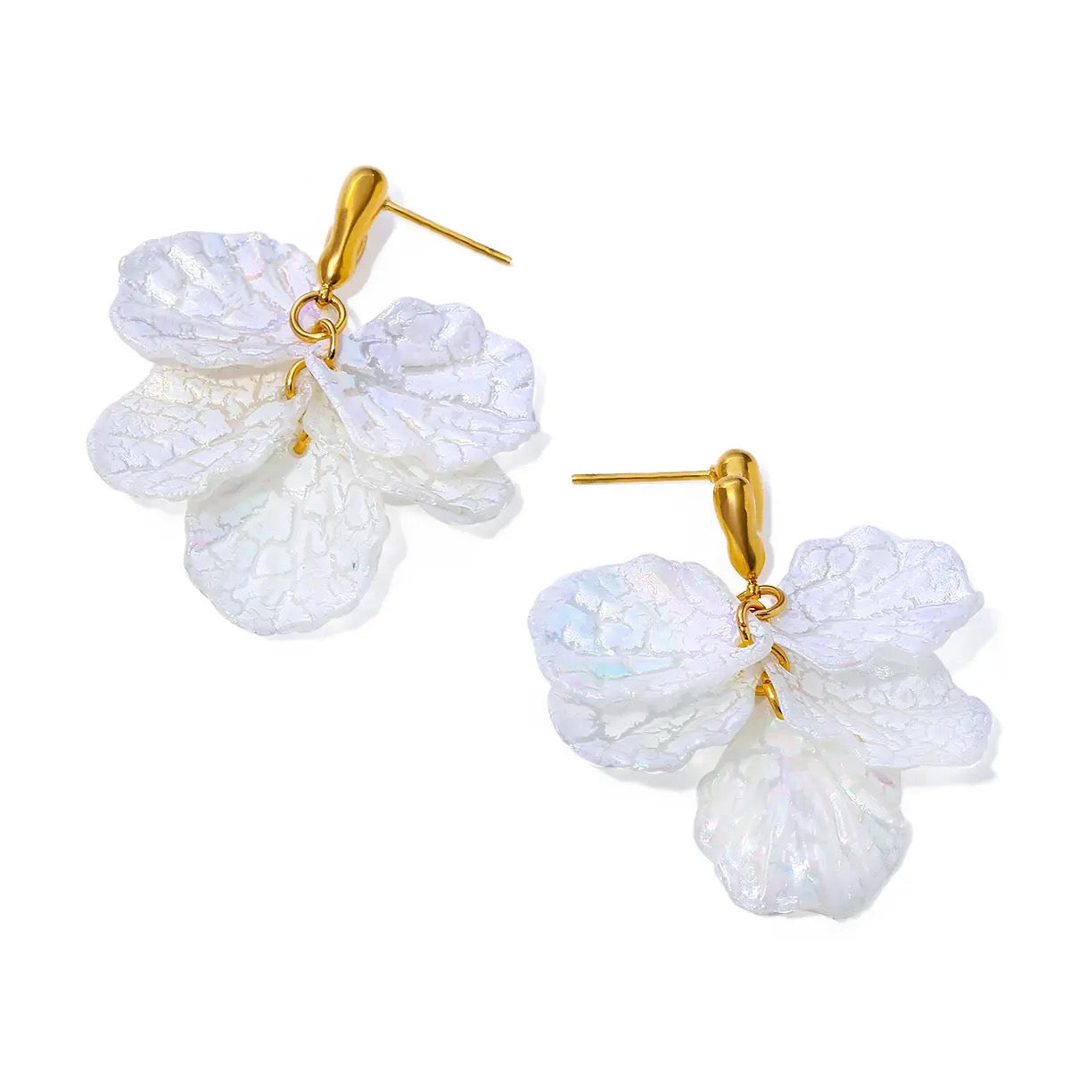 White Flower Earrings