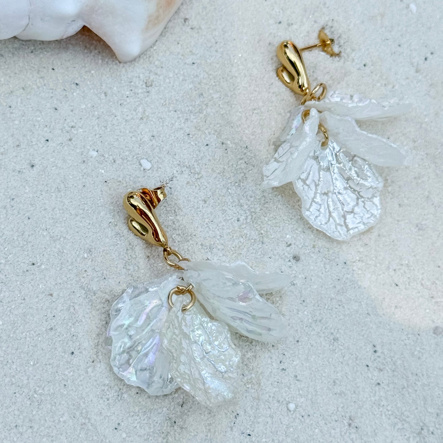 White Flower Earrings